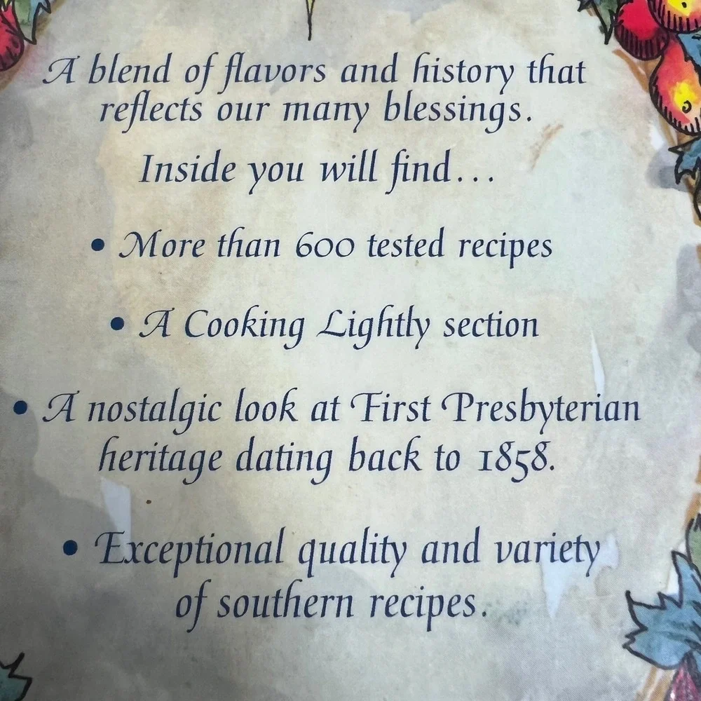 Vtg 1999 Blessings First Presbyterian Church‎ Recipe Collection Book Hard Cover